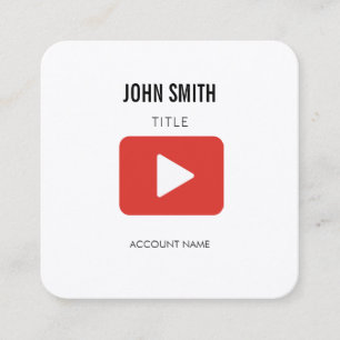 YoutubeアイコンロゴビデオエディタPROFILEプロモーション スクエア名刺