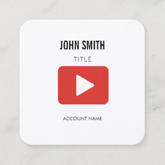 YoutubeアイコンロゴビデオエディタPROFILEプロモーション スクエア名刺