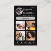 YouTubeグレーインフルエンサーVlogger作成者QRコード 名刺 (正面)