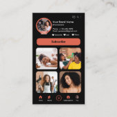 YouTubeコーラルインフルエンサーVlogger作成者QRコード 名刺 (正面)