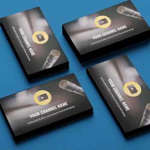 Youtubeチャネルシック写真金ゴールド名刺 名刺