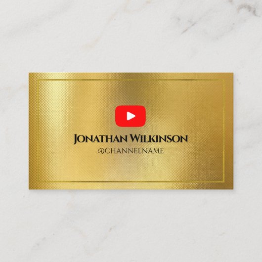 YOUTUBEチャネル広告QRコード金ゴールド 名刺 (正面)