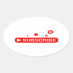 youtubeチャンネルのステッカーを購読する 楕円形シール