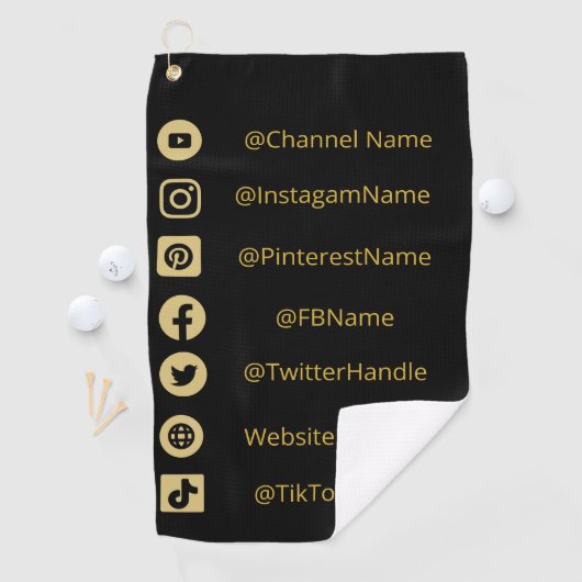 YOUTUBEチャンネルのソーシャルメディアのハンドル ゴルフタオル (インサイチュ)