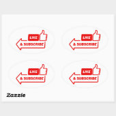 youtubeチャンネルを購読する 楕円形シール (シート)