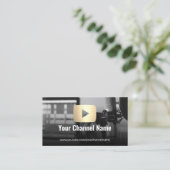 Youtubeチャンネルカスタムフォトモダン金ゴールドYoutuber 名刺 (スタンド正面)