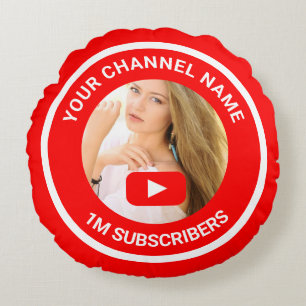 YouTubeチャンネルパーソナライズドフォト ユーチューバーギフト ラウンドクッション