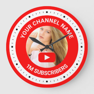YouTubeチャンネルパーソナライズドフォト ユーチューバーギフト ラージ壁時計