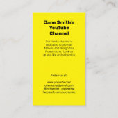 YouTubeチャンネルプロモーション – イエローフィルムMotif 名刺 (裏面)