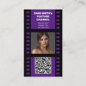 YouTubeチャンネルプロモーション – パープルフィルムモチーフ 名刺 (正面)