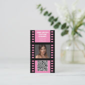 YouTubeチャンネルプロモーション – ピンクフィルムモチーフ 名刺 (スタンド正面)