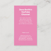 YouTubeチャンネルプロモーション – ピンクフィルムモチーフ 名刺 (裏面)
