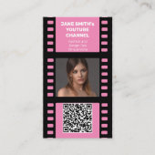 YouTubeチャンネルプロモーション – ピンクフィルムモチーフ 名刺 (正面)