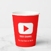 Youtubeチャンネル名カスタム赤 紙コップ (裏面)