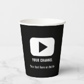 Youtubeチャンネル名カスタム黒 紙コップ (裏面)
