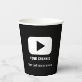 Youtubeチャンネル名カスタム黒 紙コップ (正面)