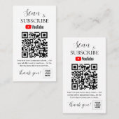 YouTubeチャンネル登録QRコード 名刺 (正面/裏面)