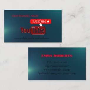 YouTubeチャンネル、YouTuberビジネスカード 名刺