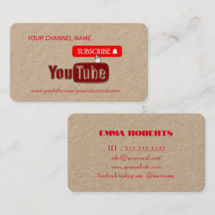 YouTubeチャンネル, YouTuber 名刺