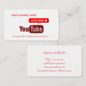 YouTubeチャンネル, YouTuber 名刺 (正面/裏面)