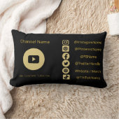 YOUTUBEチャンネルSNSはVLOGGERダークモード ランバークッション (ブランケット)