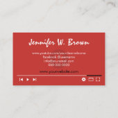 YoutubeチャンネルYoutuberビデオエディタームービーメーカー 名刺 (裏面)