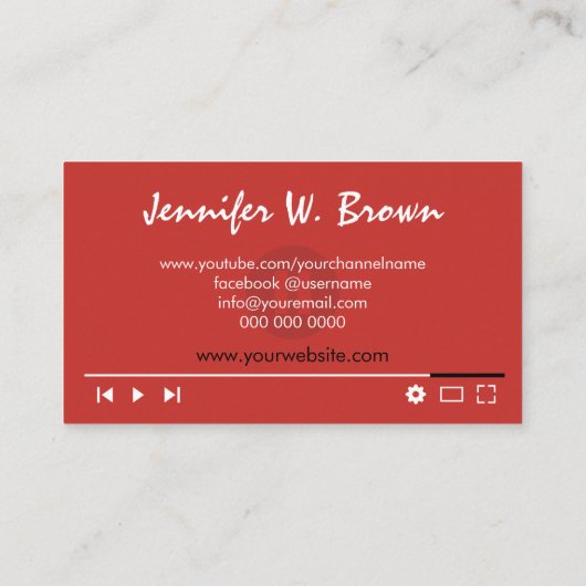 YoutubeチャンネルYoutuberビデオエディタームービーメーカー 名刺 (裏面)