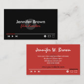 YoutubeチャンネルYoutuberビデオエディタームービーメーカー 名刺 (正面/裏面)