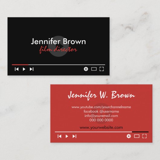 YoutubeチャンネルYoutuberビデオエディタームービーメーカー 名刺 (正面/裏面)