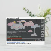 YouTubeテーマかわいい性別リビールパーティの招待状 招待状 (スタンド正面)