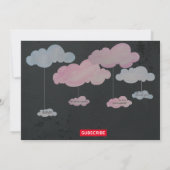 YouTubeテーマかわいい性別リビールパーティの招待状 招待状 (裏面)