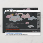 YouTubeテーマかわいい性別リビールパーティの招待状 招待状 (正面/裏面)