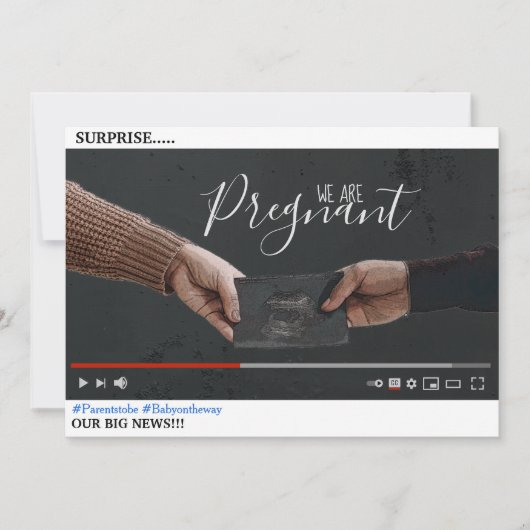 YouTubeテーマ妊娠告知カード 招待状 (正面)