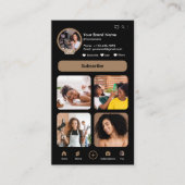 YouTubeブラウンインフルエンサーVlogger作成者QRコード 名刺 (正面)