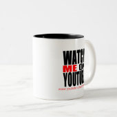 YouTube |のモダンの私を見て下さい(暗い) ツートーンマグカップ (正面右)