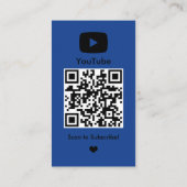 YouTube ネイビーインフルエンサーブロガークリエイターQRコード 名刺 (裏面)