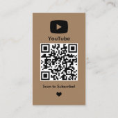 YouTube ブラウン インフルエンサー Vlogger クリエイター QRコード 名刺 (裏面)