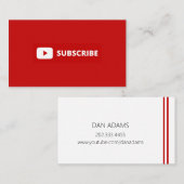 YouTube ユーチューバー 登録 名刺 (正面/裏面)