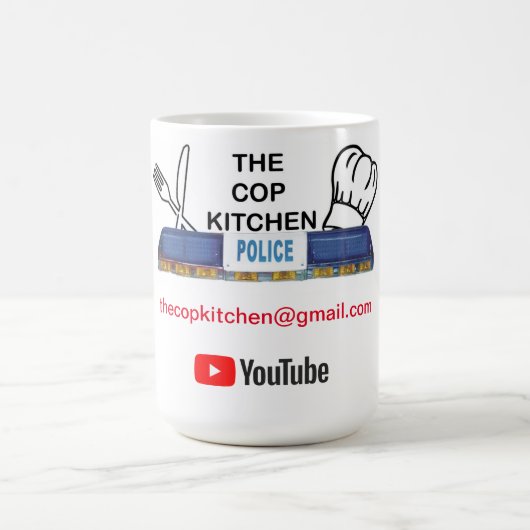 YouTube(11oz)に表示されるCop Kitchen コーヒーマグカップ (中央)