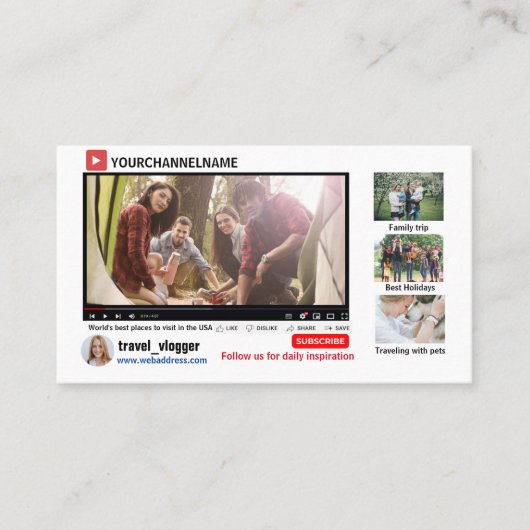 Youtube channel promotion Business Card 名刺 (正面)