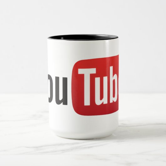 YouTube Logo Style Personalized Coffee Mug マグカップ (中央)