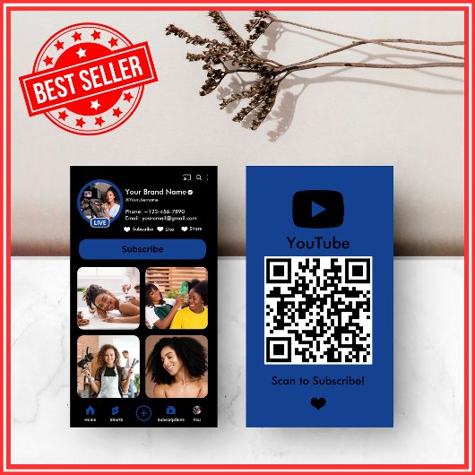 YouTube Navy Influencer Vlogger Creator QRコード 名刺