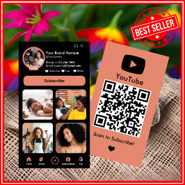 YouTube Peach Vlogger クリエイターQRコード 名刺