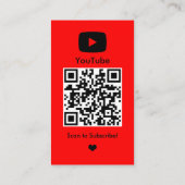 YouTube RedインフルエンサーブロガークリエイターQRコード 名刺 (裏面)