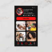 YouTube RedインフルエンサーブロガークリエイターQRコード 名刺 (正面)