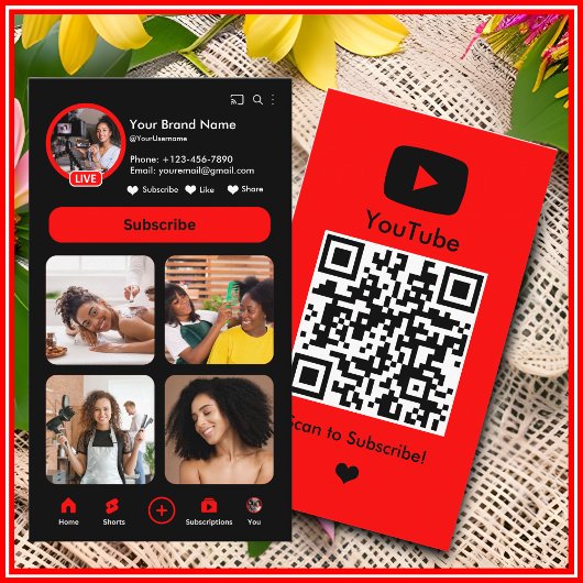 YouTube RedインフルエンサーブロガークリエイターQRコード 名刺
