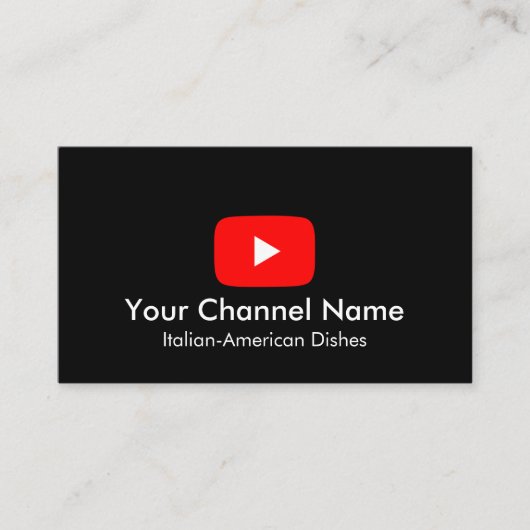 Youtube Vlogger Channel With QR Code Black 名刺 (正面)