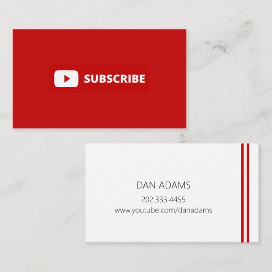 Youtube Youtuber購読 名刺 (正面/裏面)