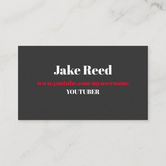 Youtube Youtuber Social Media Bloger Vloger 名刺 (裏面)