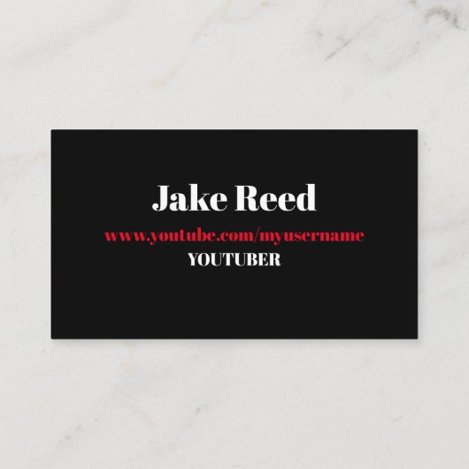 Youtube Youtuber Social Media Bloger Vloger 名刺 (裏面)